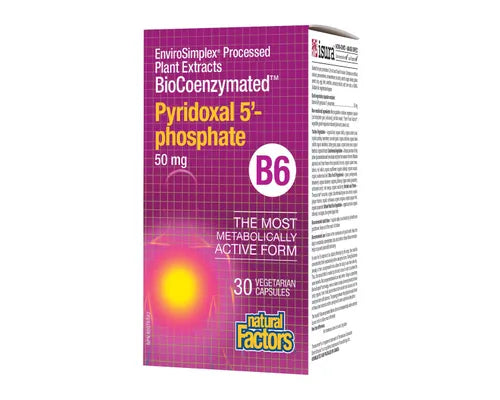 Natural Factors BioCoenzymated Pyridoxal 5 Phosphate 50mg 30 Veggie Caps