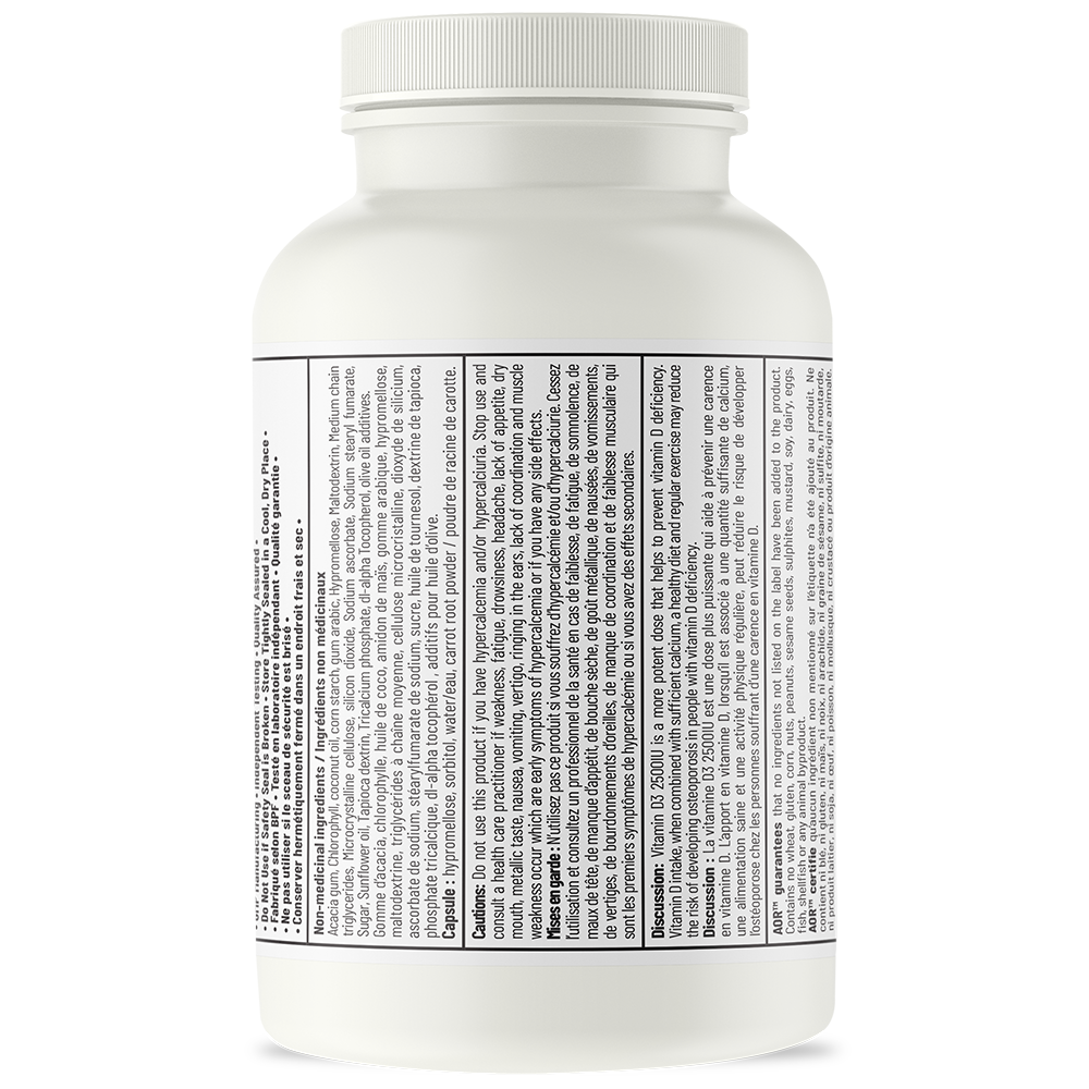 Vitamin D3 2500 IU 60 Capsules