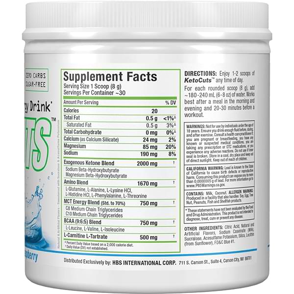 Keto-Cuts Blue Rasp 240g