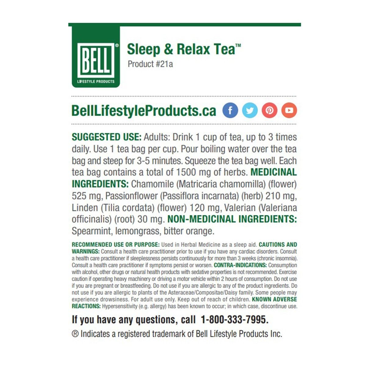 Sleep & Relax Tea 20 Tea Bags