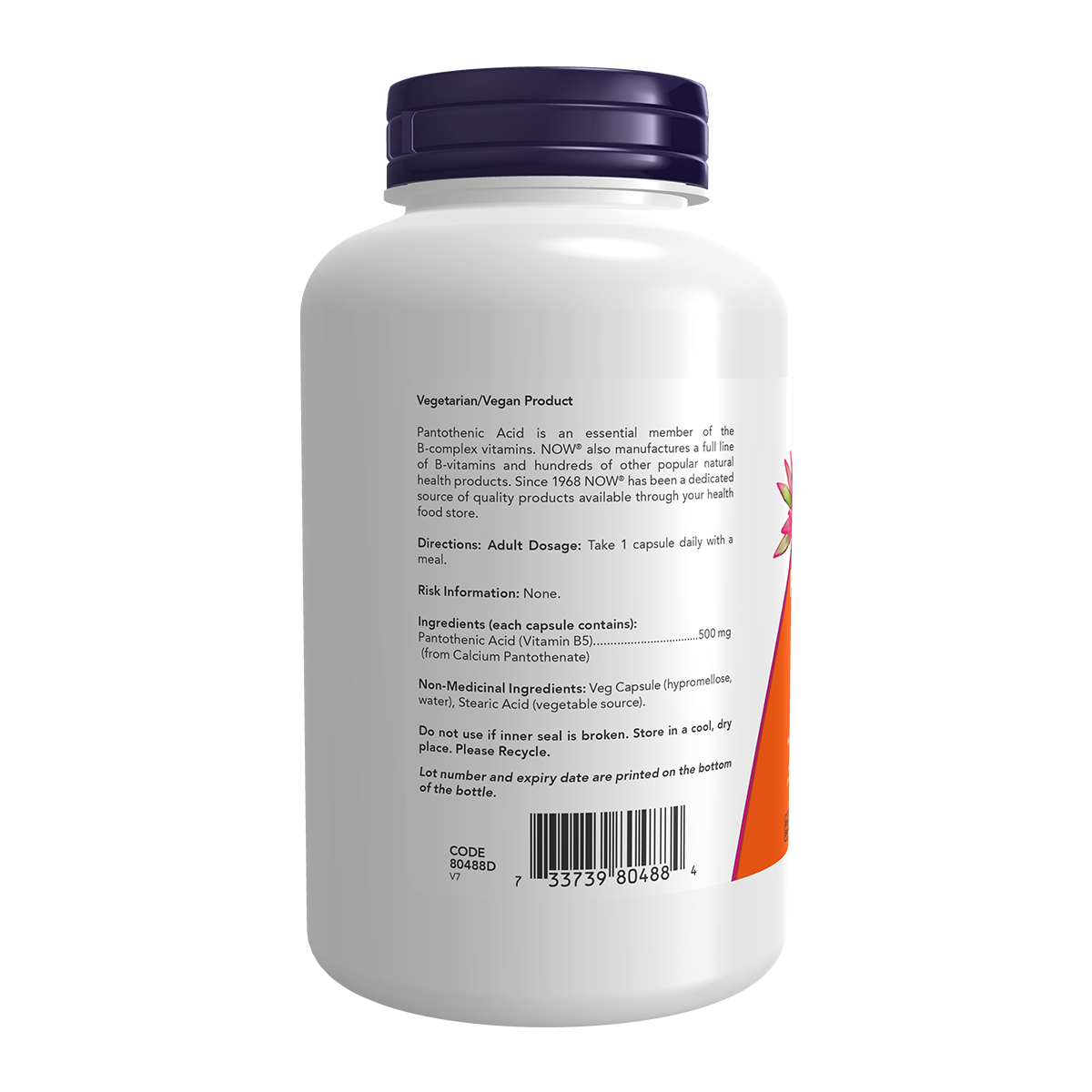 Pantothenic Acid 500mg 250 Vcaps