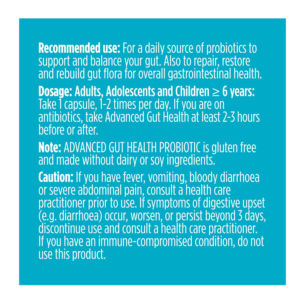 Advanced Gut Health Probiotic 50 Billion 30 Vcaps