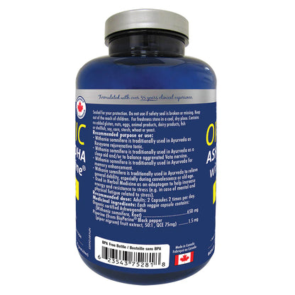 Naka Platinum Organic Ashwagandha with BioPerine – 650mg | 150 Veggie Caps