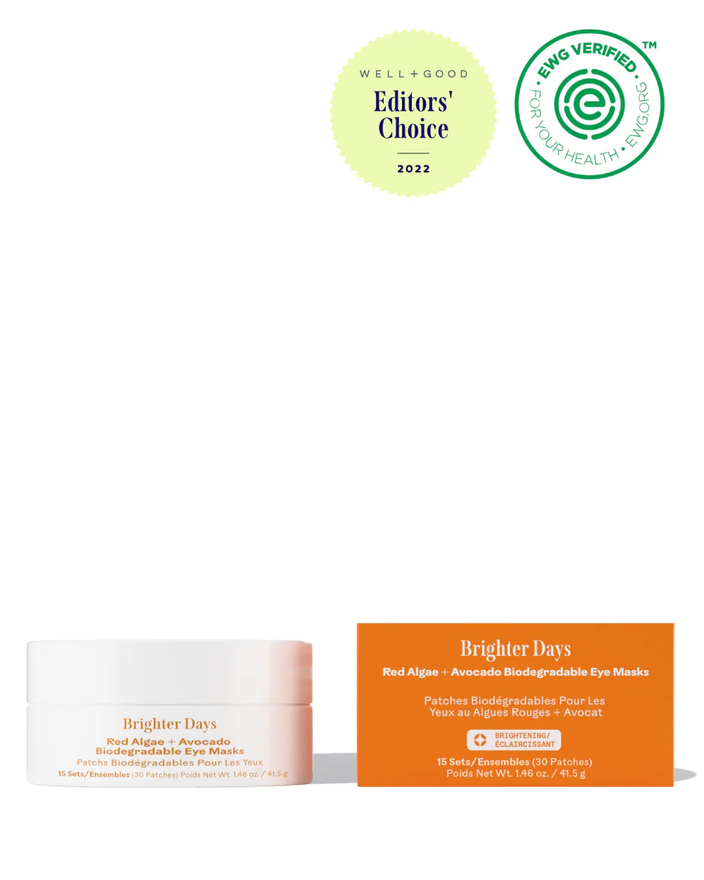 Brighter Days™ Red Algae + Avocado Biodegradable Eye Masks