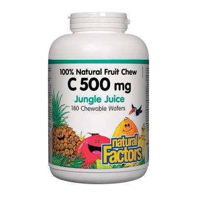C 500 mg 100% Natural Fruit Chew, Jungle Juice 180 Chewables