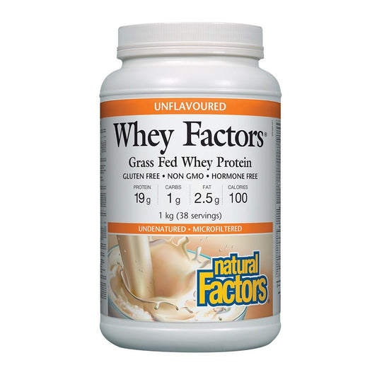 Whey Factors® 100% Natural Whey Protein, Unflavoured 1Kg
