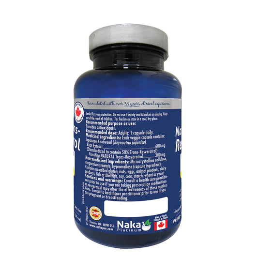 Natural Trans-resveratrol 600mg 75 Vcaps
