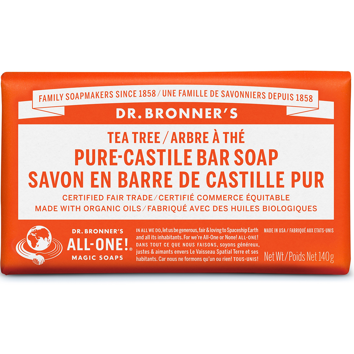 Tea Tree 140g Pure Castile Bar Soap