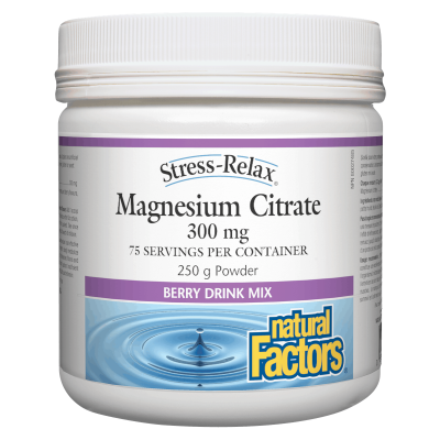 Magnesium Citrate 300mg, Berry Flavour, Stress-Relax® 250g