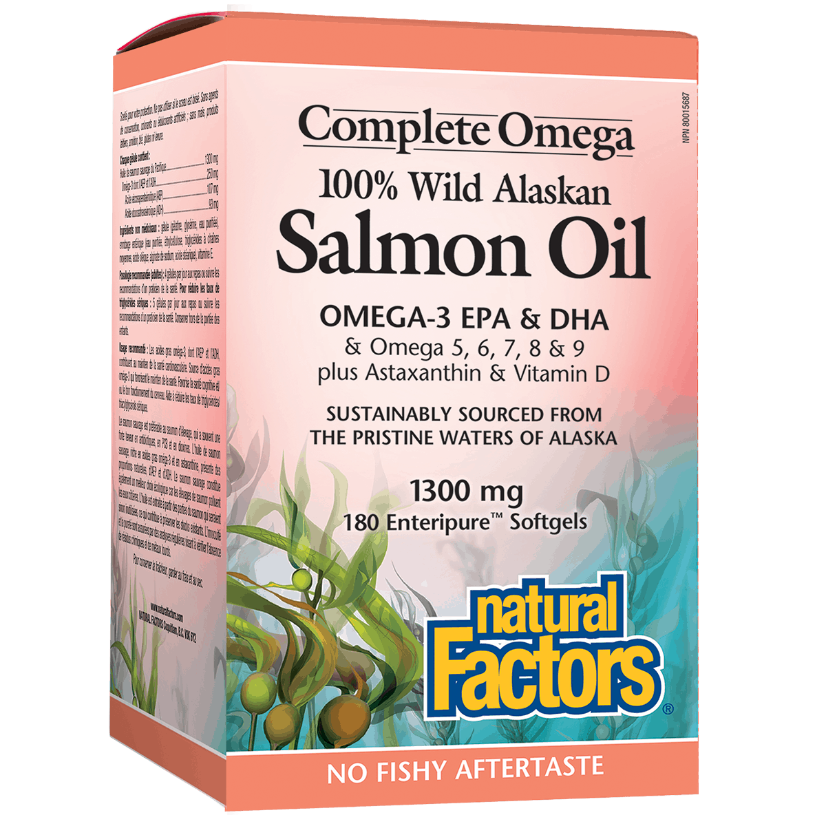 100% Wild Alaskan Salmon Oil 1300 mg, Complete Omega 220 EP Softgels