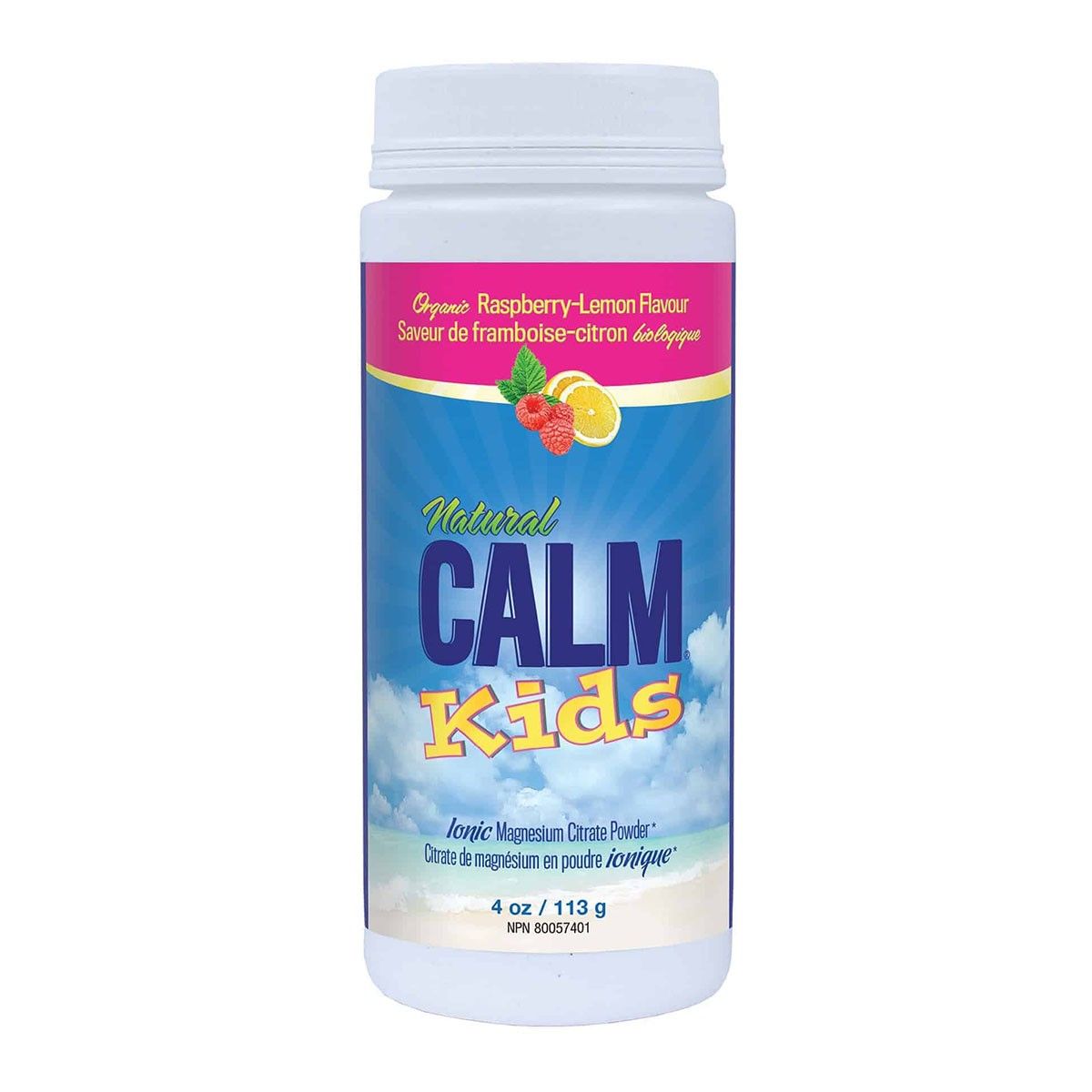 Natural Calm Magnesium Rasp Lemon Kids 113g