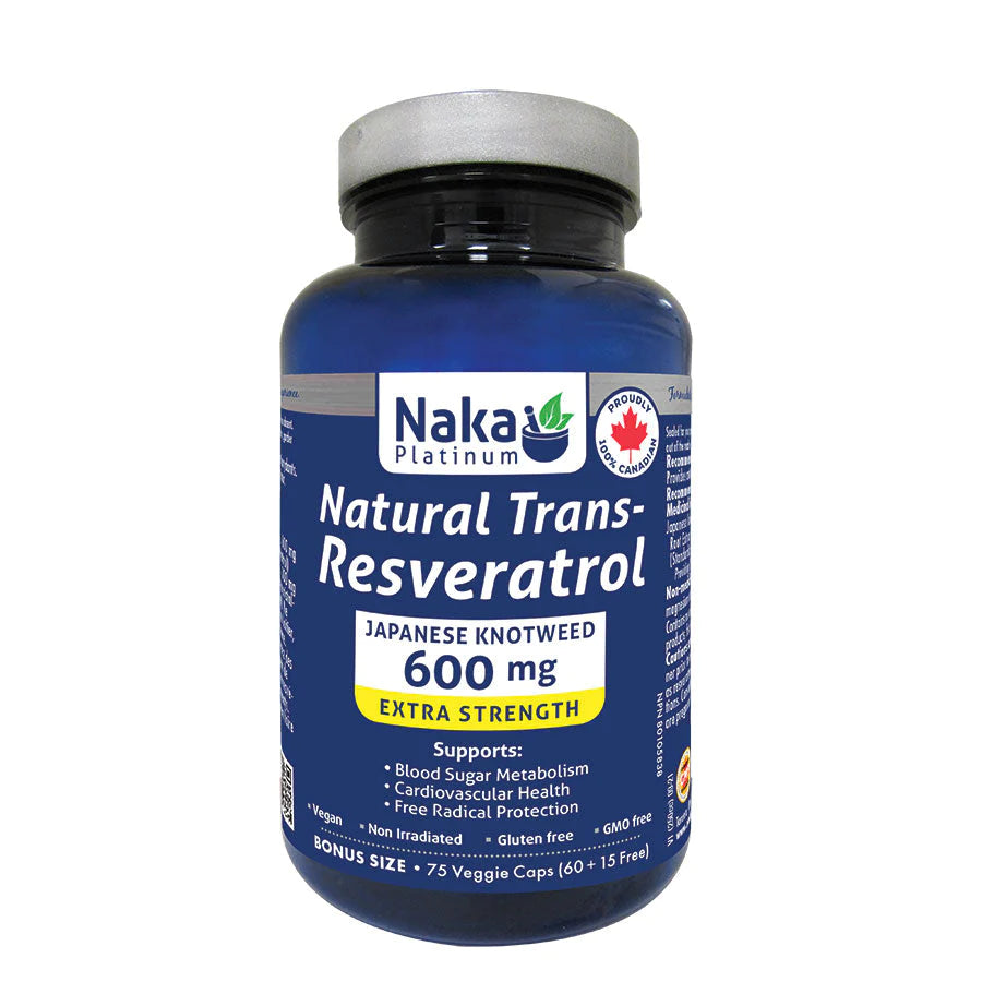Natural Trans-resveratrol 600mg 75 Vcaps