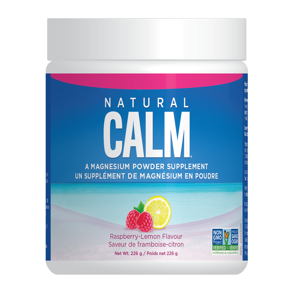 Natural Calm Magnesium Rasp Lemon 226g