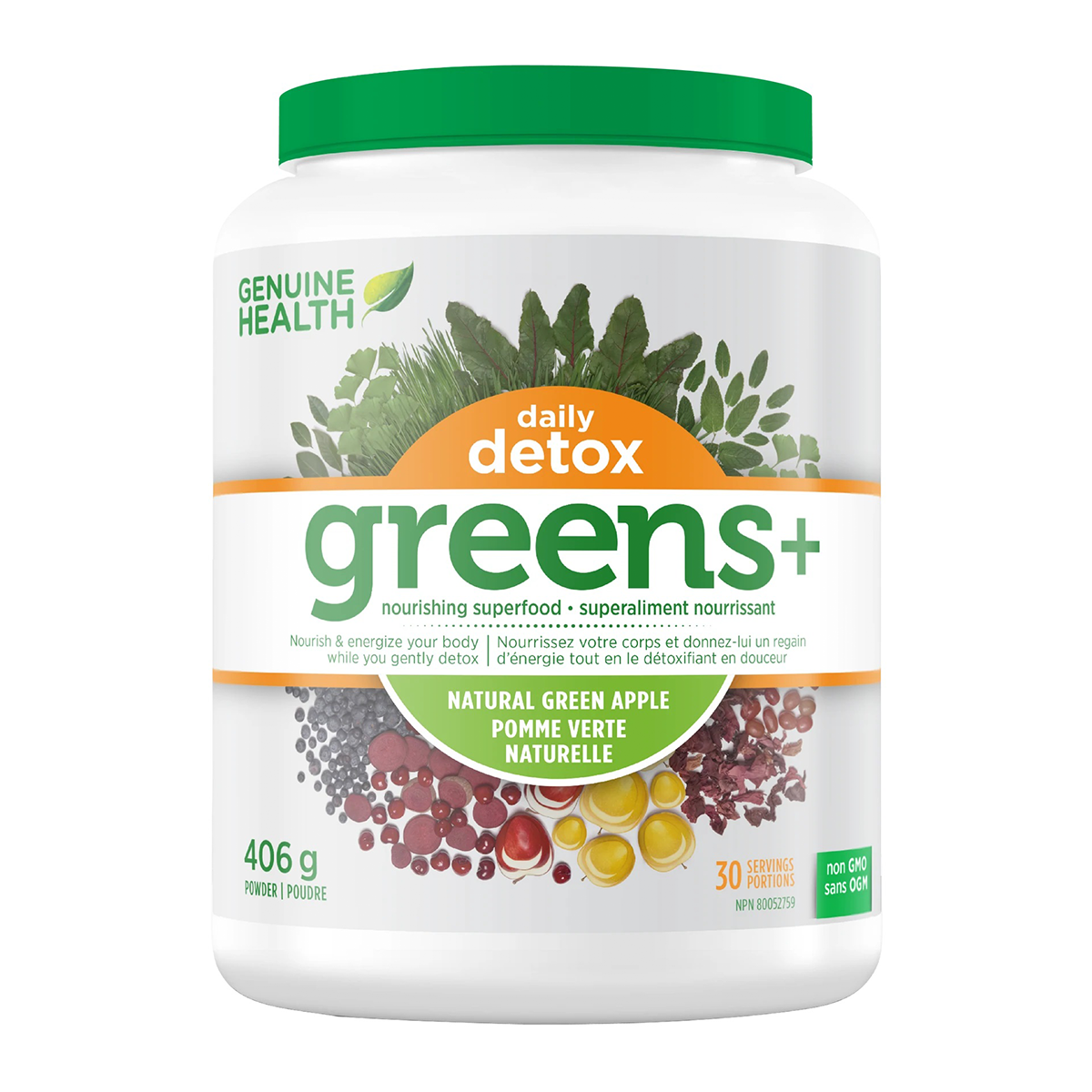 Greens + Daily Detox Green Apple 406g